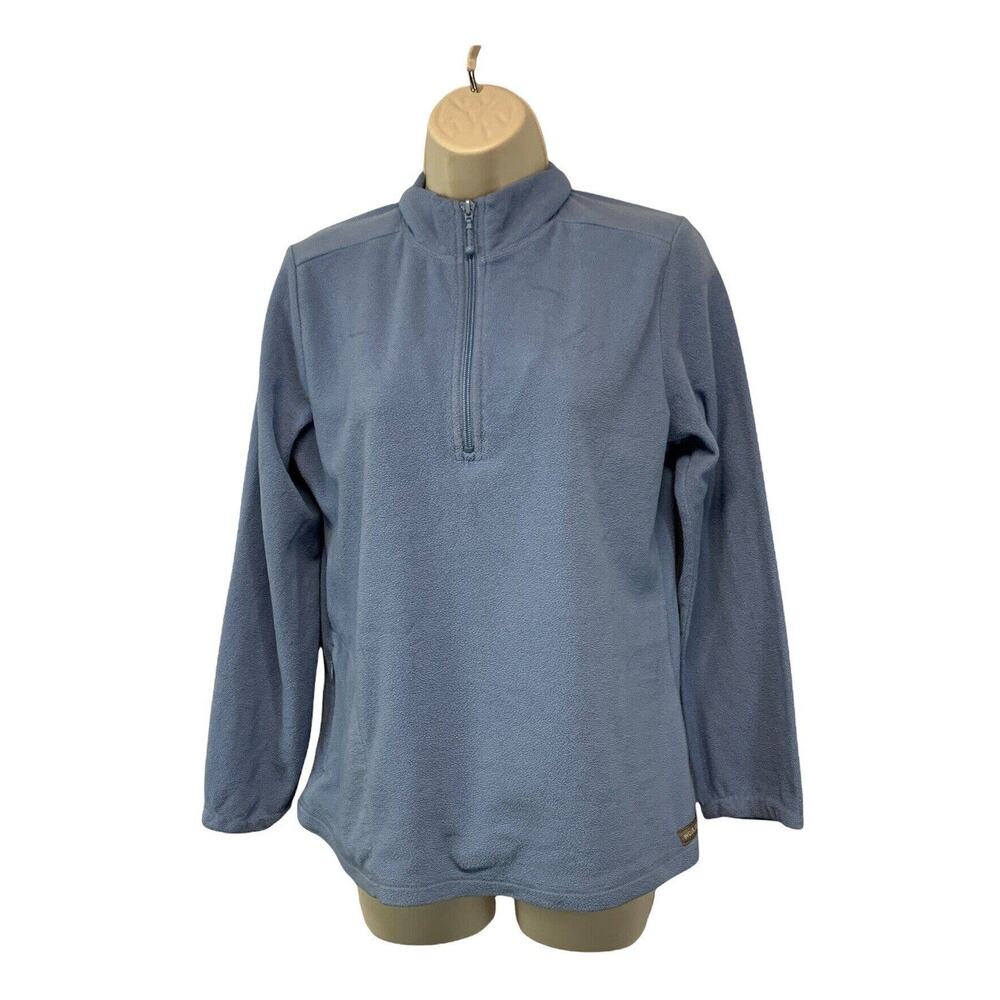 Woolrich Womens Jacket Fleece Medium Blue 1/2 Zip Collared Sweater